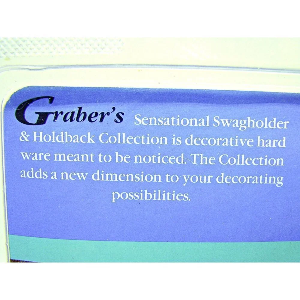 Graber Sensational Curtain Drape Swags Gold Brass Finish Windsor C-Ring One Pair